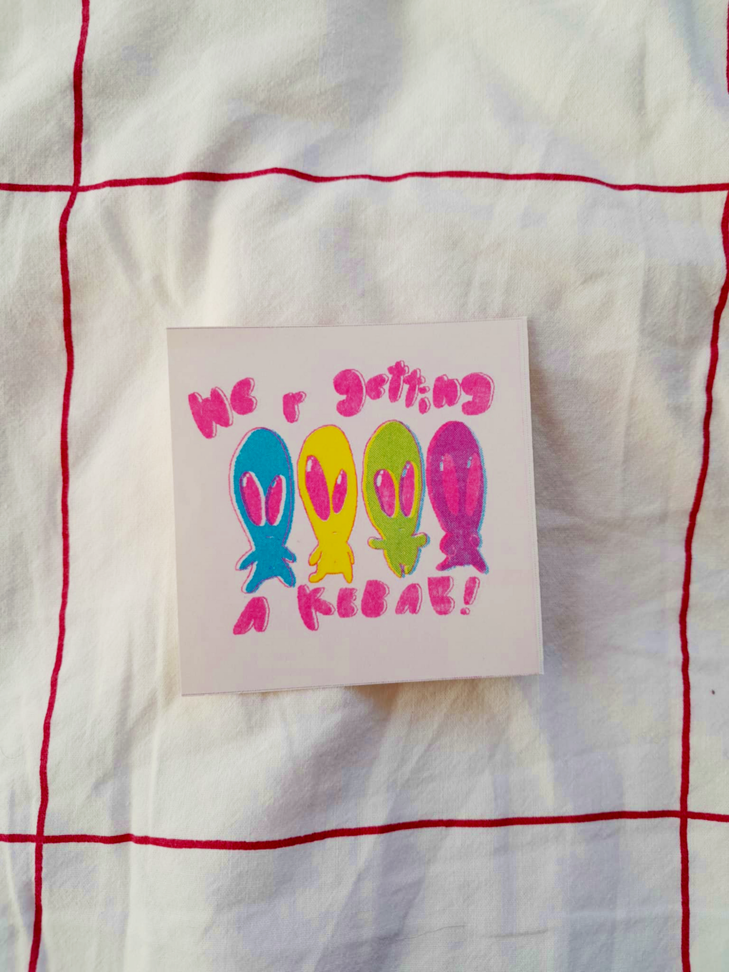 Riso Printed Alien Sticker