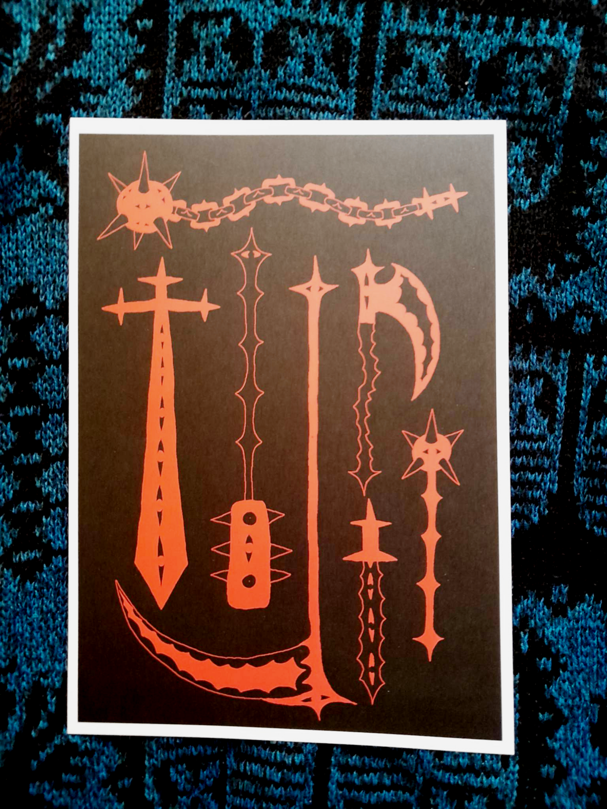 A4 medieval weapons print