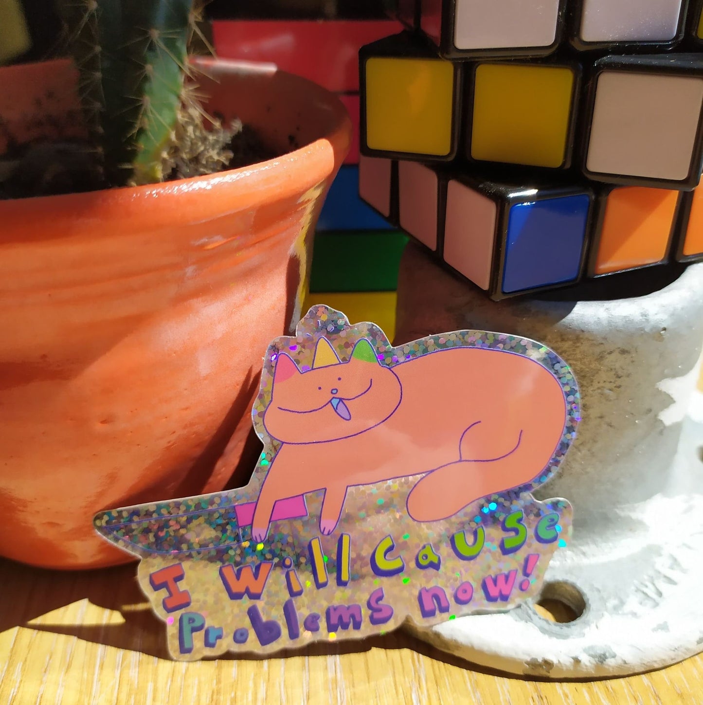 Glitter Sticker Problem causing cat