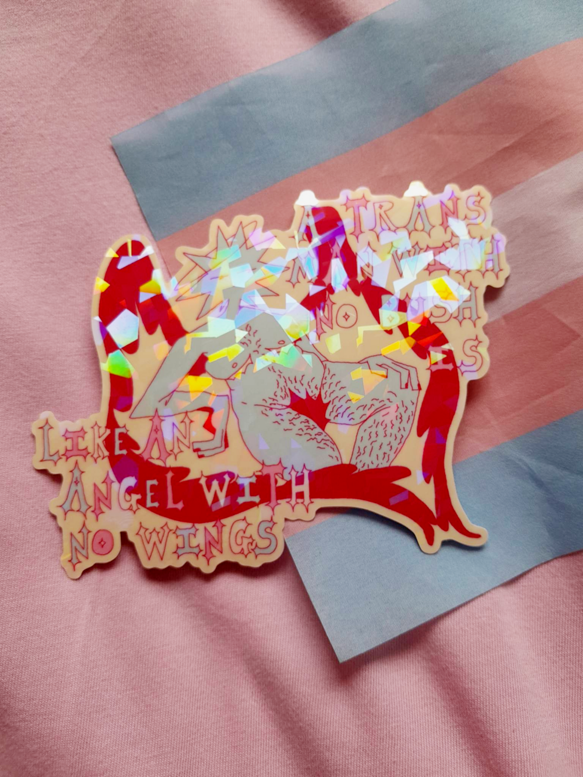 Cracked Holo Sticker Trans Bush