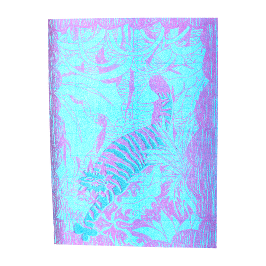 A5 Riso Printed Tiger in the jungle