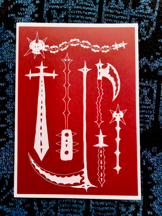 A4 medieval weapons print