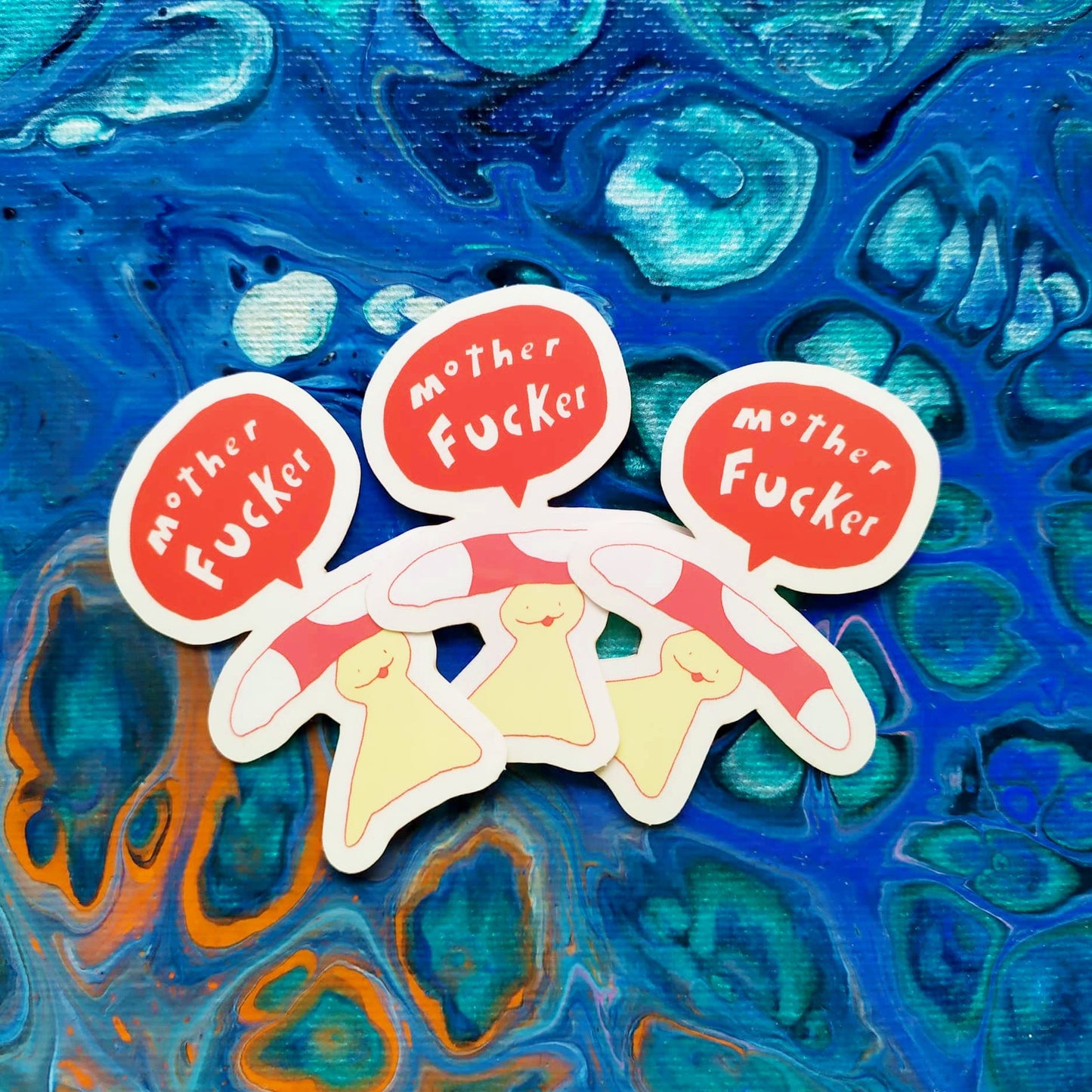 Transparent vinyl sticker Mother F*cker Mushroom