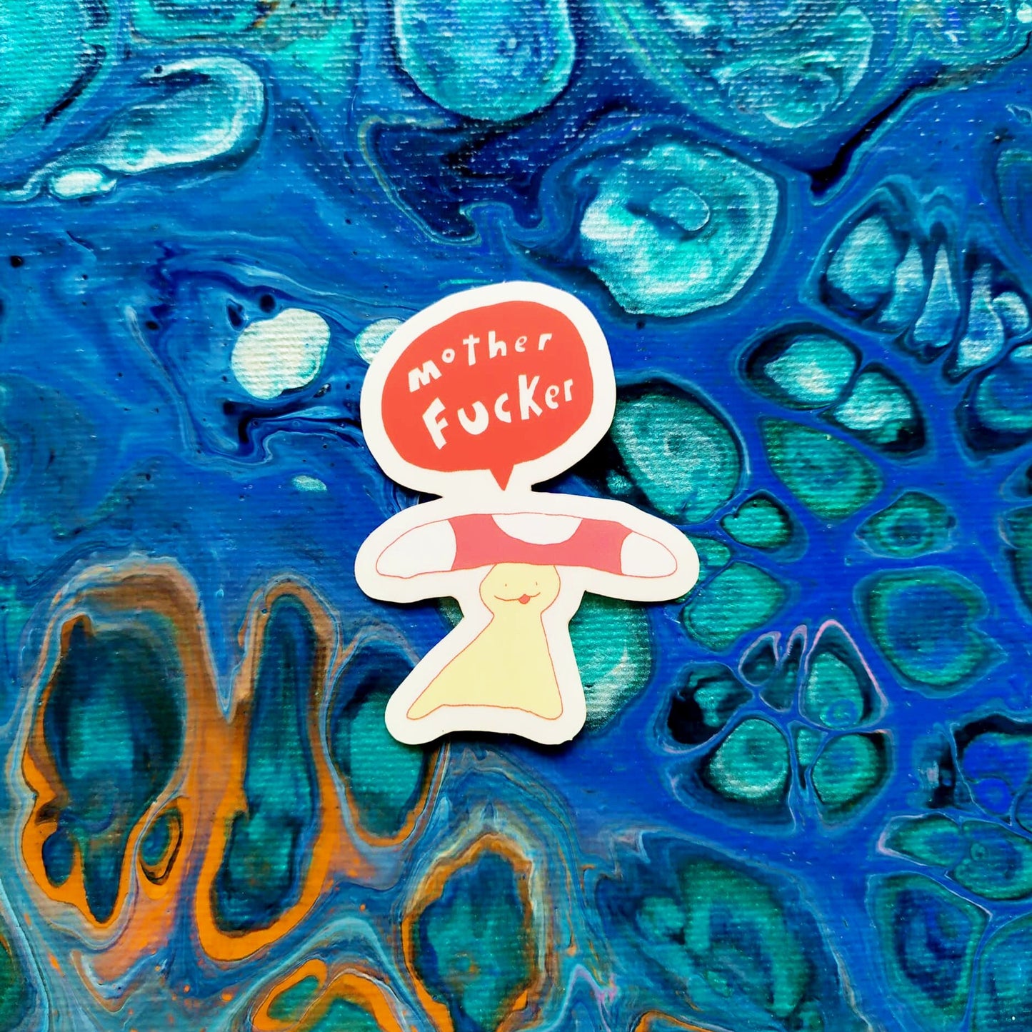 Transparent vinyl sticker Mother F*cker Mushroom